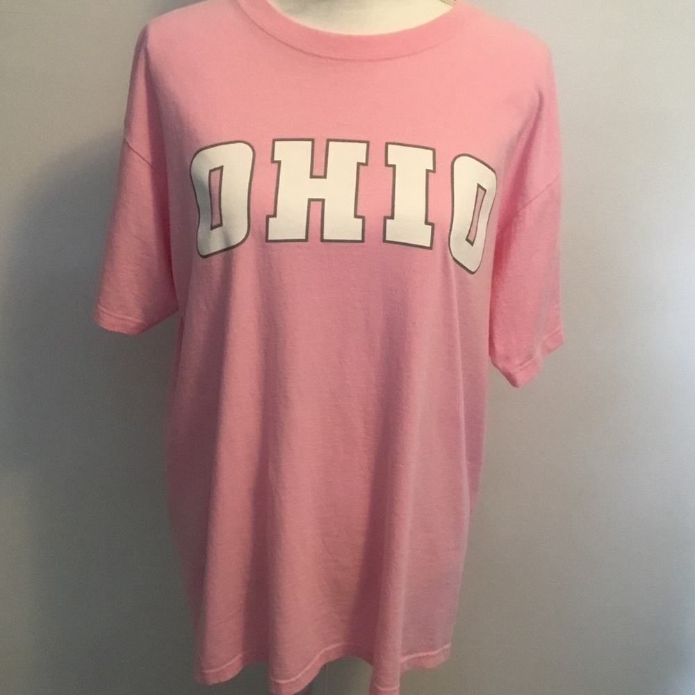 Anvil pink Tee with the word Ohio on front size L - Picture 2 of 6